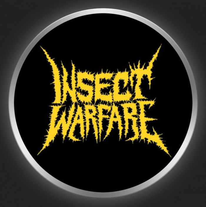 INSECT WARFARE - Yellow Logo On Black Button