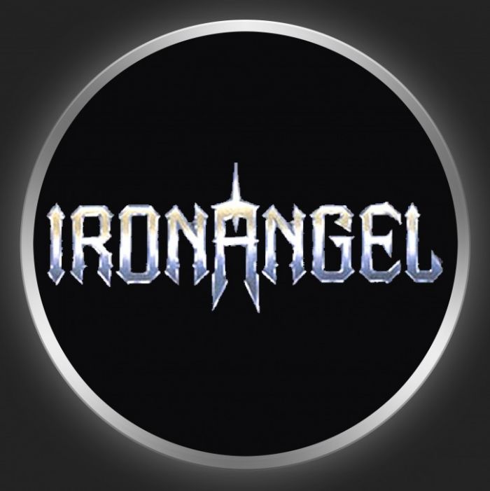 IRON ANGEL - Metallic Logo Button
