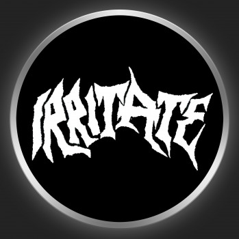 IRRITATE - White Logo On Black Button