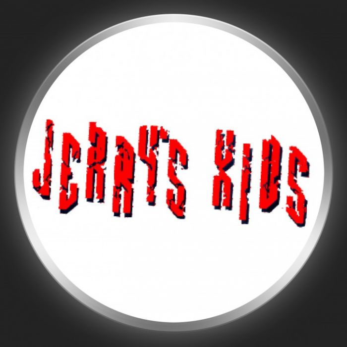 JERRY´S KIDS - Red Logo On White Button