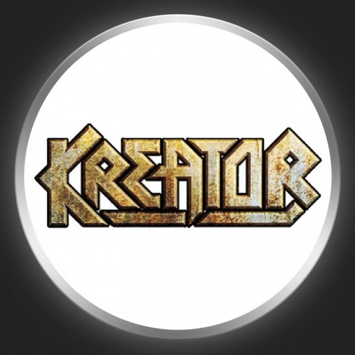 KREATOR - Golden Logo On White Button