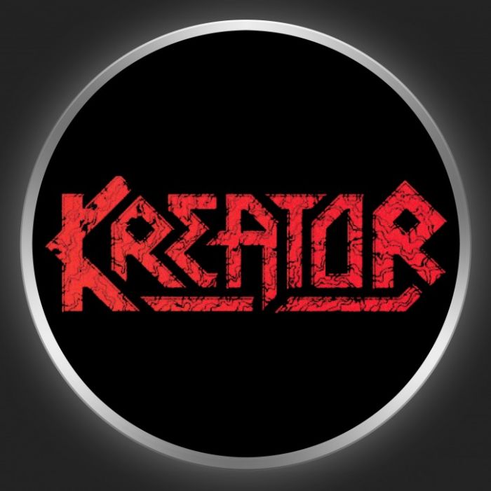 KREATOR - Red Logo On Black Button