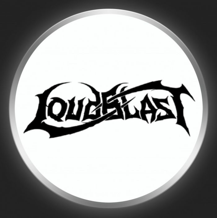 LOUDBLAST - Black Logo On White Button