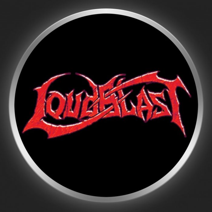 LOUDBLAST - Red Logo On Black Button