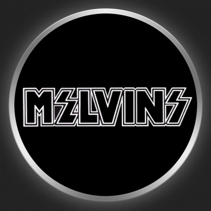 MELVINS - White Logo On Black Button