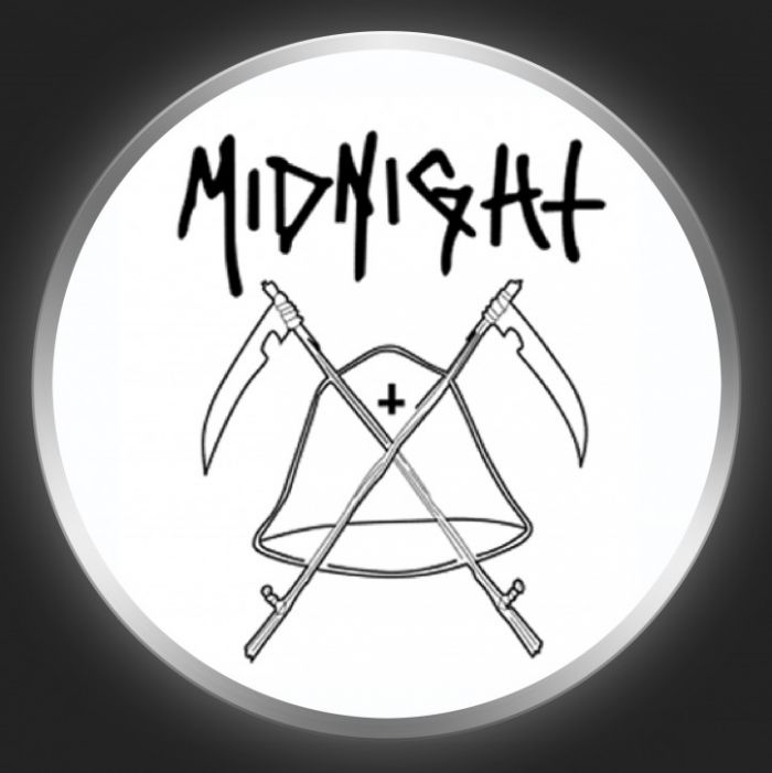 MIDNIGHT - Black Logo On White Button