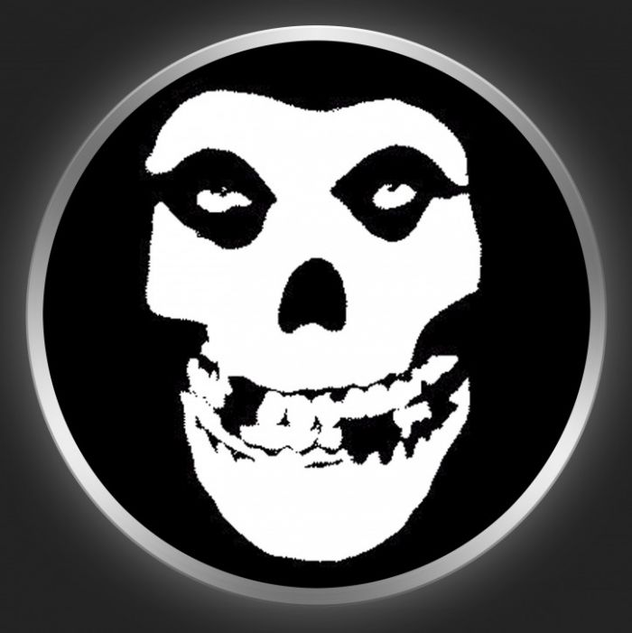 MISFITS - Skull On Black Button