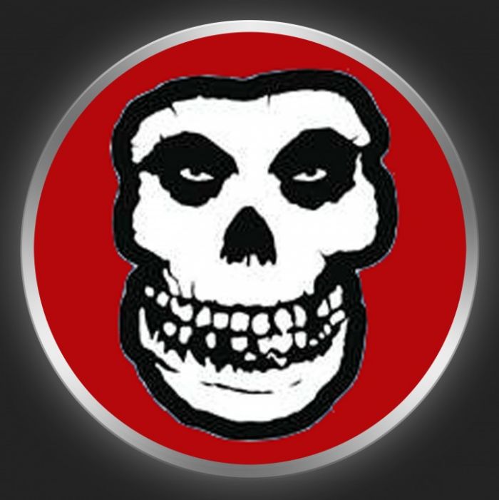 MISFITS - Skull On Red Button