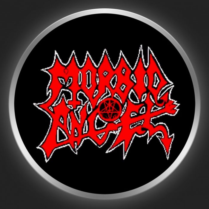 MORBID ANGEL - Red Logo On Black Button
