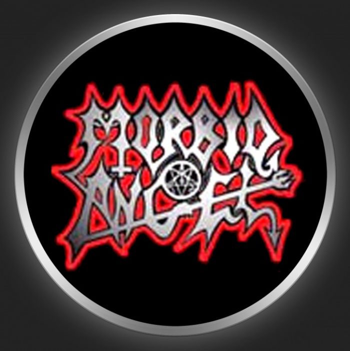 MORBID ANGEL - Silver Logo On Black Button
