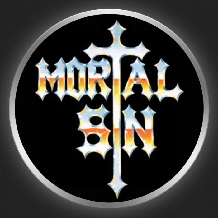 MORTAL SIN - Metallic Logo On Black Button