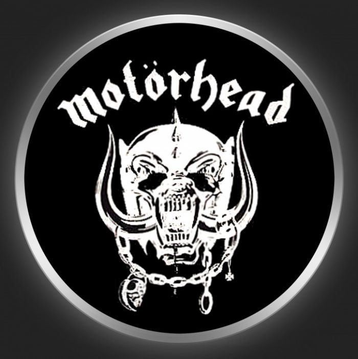 MOTÖRHEAD - White Logo On Black Button