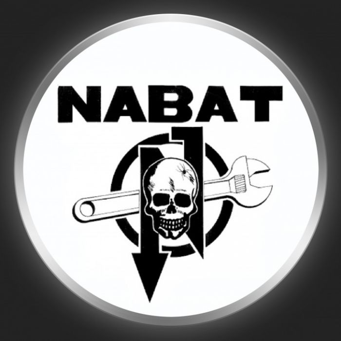 NABAT - Black Logo On White Button