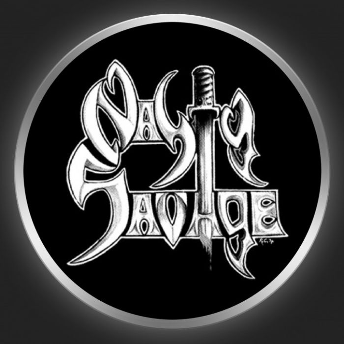 NASTY SAVAGE - White Logo On Black Button