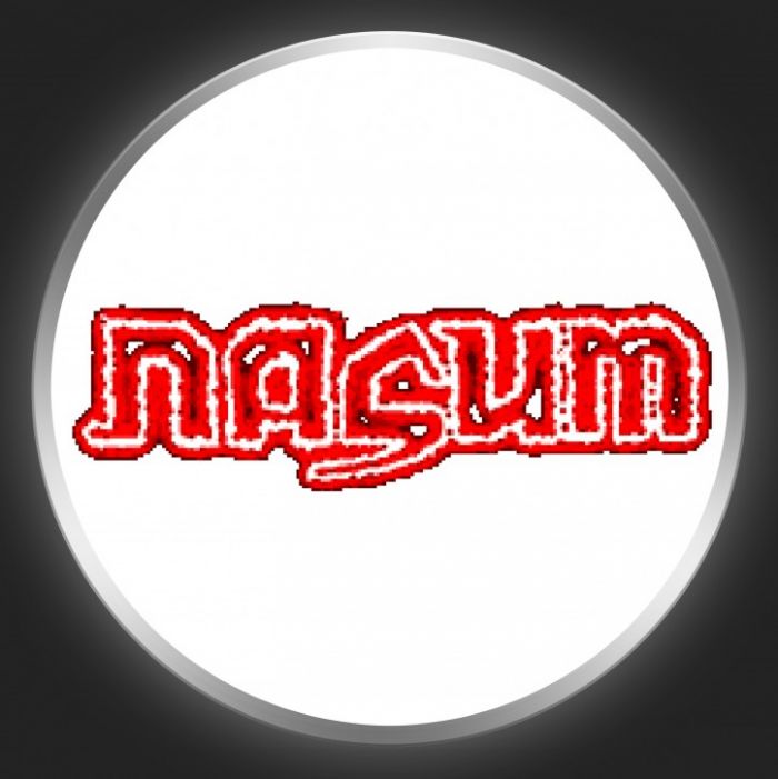 NASUM - Red Logo On White Button