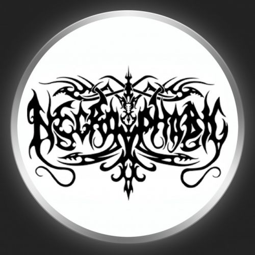 NECROPHOBIC - Black Logo On White Button
