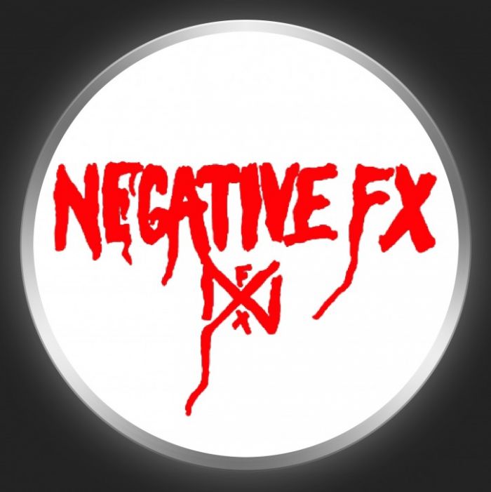 NEGATIVE FX - Red Logo On White Button