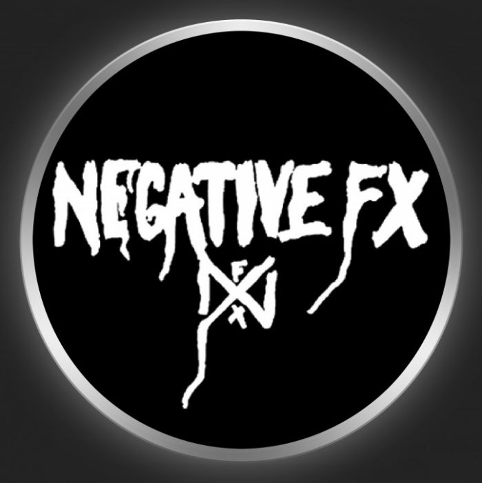 NEGATIVE FX - White Logo On Black Button