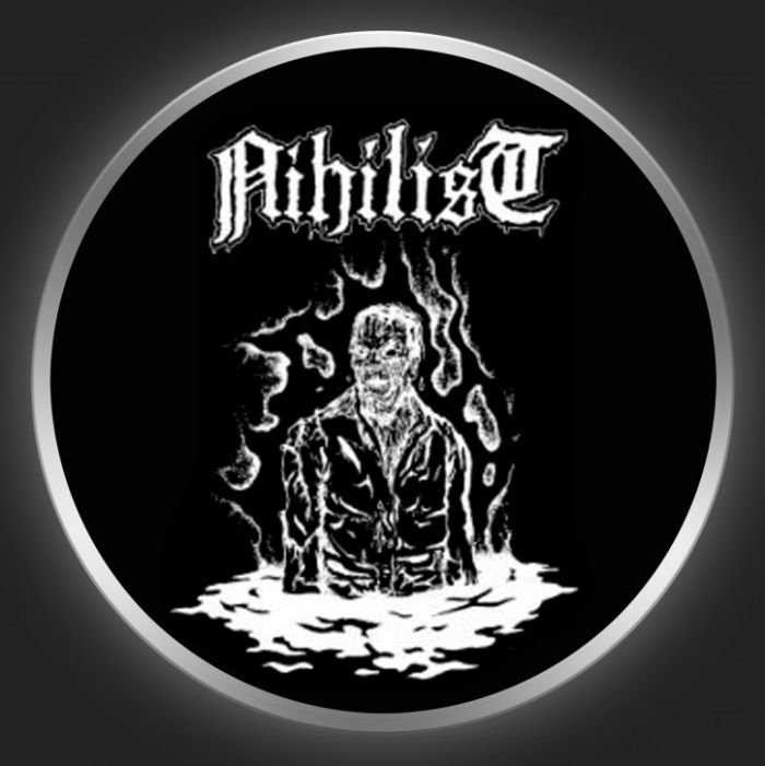 NIHILIST - Drowned White On Black Button