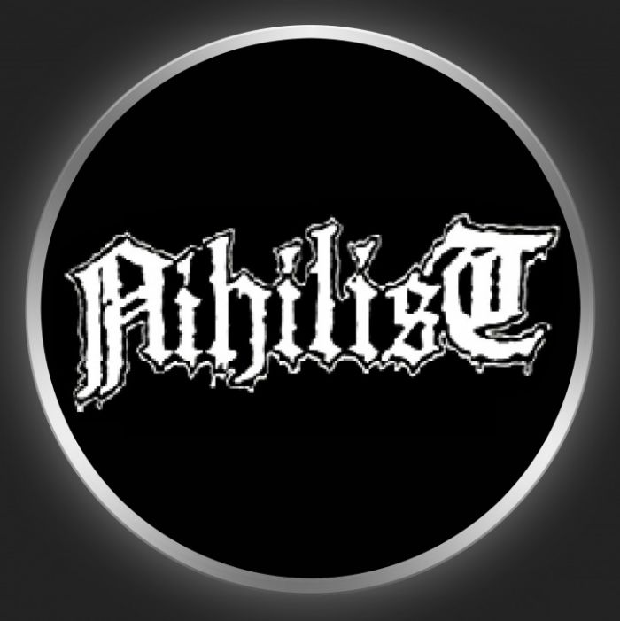 NIHILIST - White Logo On Black Button