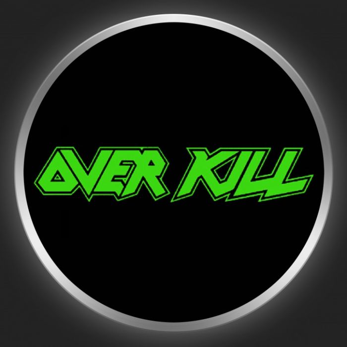 OVERKILL - Green Logo On Black Button