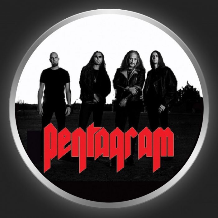 PENTAGRAM - Red Logo + Band Photo Button