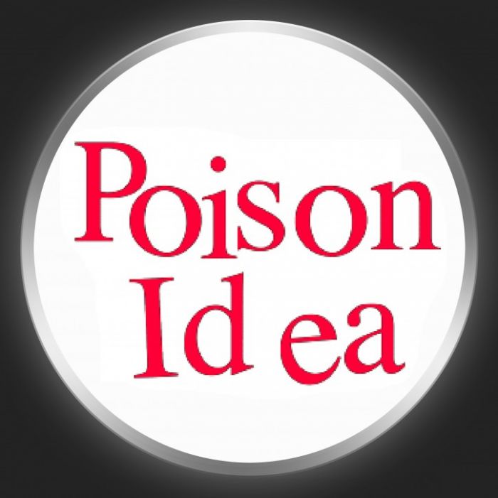 POISON IDEA - Red Logo On White Button