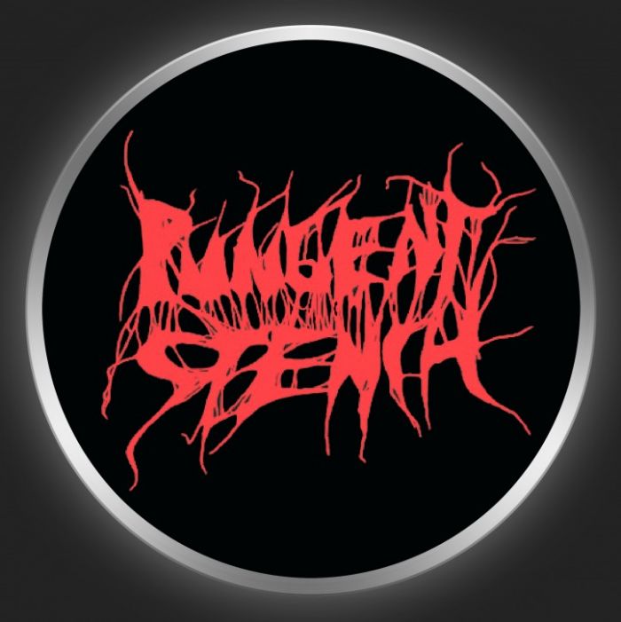 PUNGENT STENCH - Red Logo On Black Button