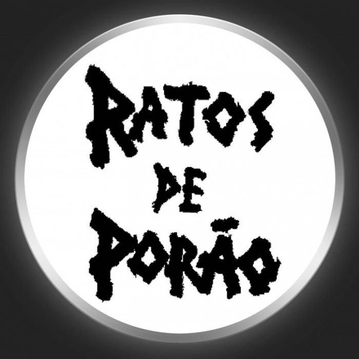 RATOS DE PORAO - Black Logo On White Button