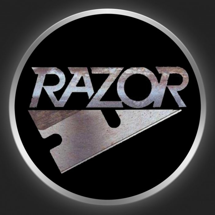 RAZOR - Metallic Logo On Black Button