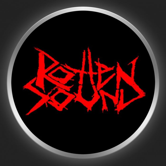ROTTEN SOUND - Red Logo On Black Button