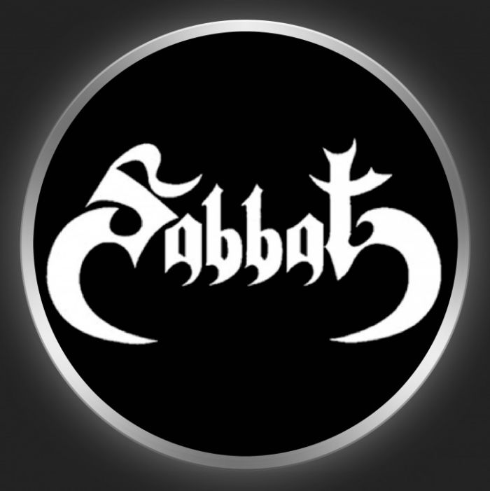 SABBAT - White Logo On Black Button