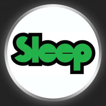 SLEEP - Green Logo On White Button
