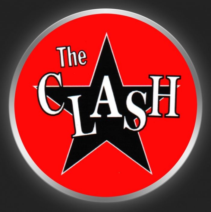 THE CLASH - Logo On Red Button