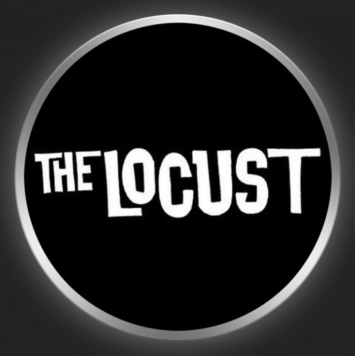 THE LOCUST - White Logo On Black Button