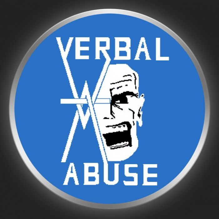 VERBAL ABUSE - White Logo On Blue Button