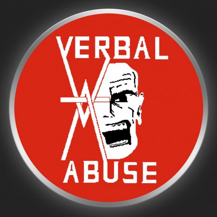 VERBAL ABUSE - White Logo On Red Button