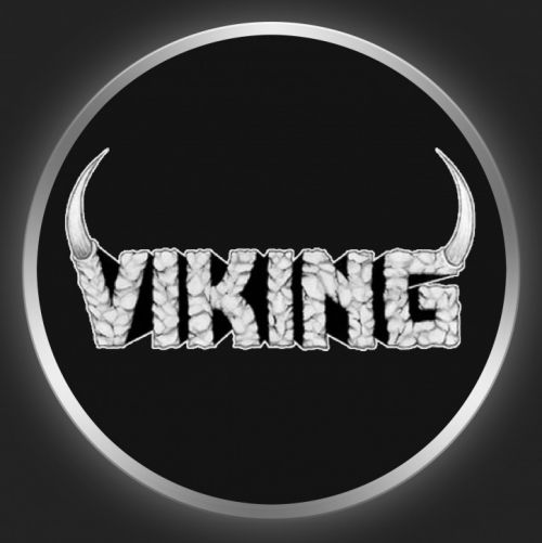 VIKING - White Logo On Black Button