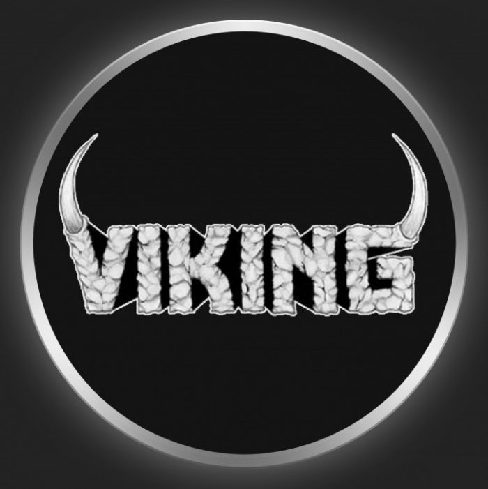 VIKING - White Logo On Black Button