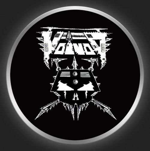 VOIVOD - White Logo 2 On Black Button