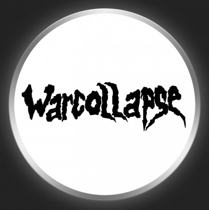 WARCOLLAPSE - Black Logo On White Button