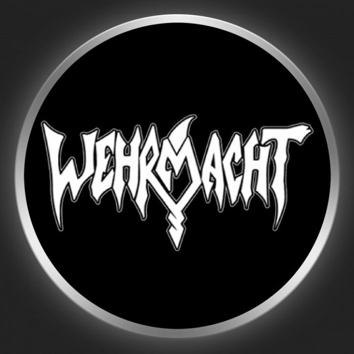 WEHRMACHT - White Logo On Black Button