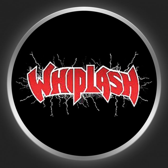WHIPLASH - Red Logo On Black Button
