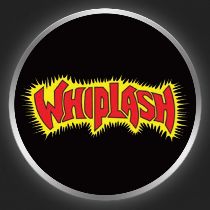 WHIPLASH - Red / Yellow Logo On Black Button
