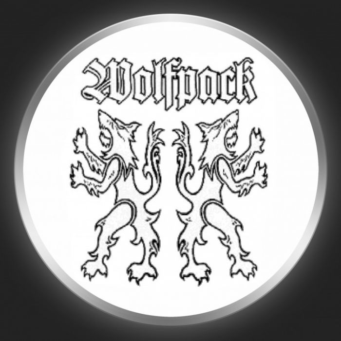 WOLFPACK - Allday Hell Black On White Button
