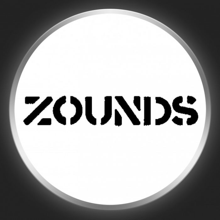 ZOUNDS - Black Logo On White Button